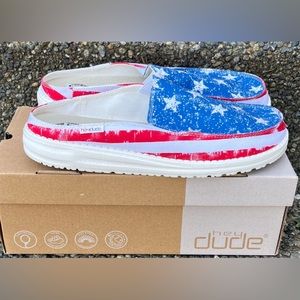 Hey Dude Lexi Star Spangled Shoes Buckle Exclusive Womens Size 9